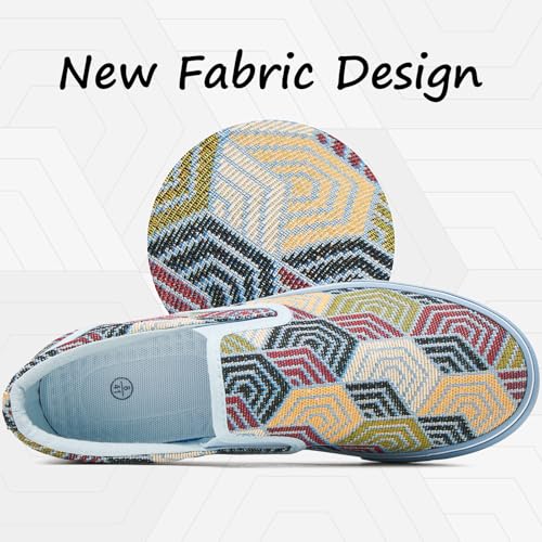 Image of yageyan Mens Slip on Sneakers Loafers Shoes Canvas Black Shoes Canvas Blue Casual Fashion Shoes