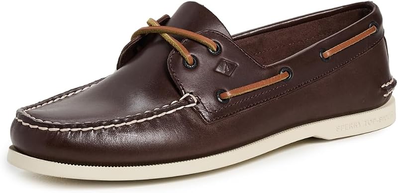 Náutico para hombre Authentic Original 2-Eye Leather, marrón oscuro, 8