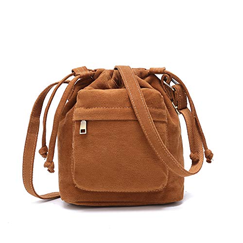 Image of Crossbody Bags for Women Small Canvas Drawstring Bucket Purse Cute Little Boho Bag | Small