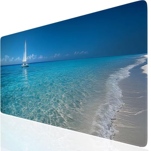 Alfombrilla de ratón gaming XXL 600x400mm: alfombrilla mesa PC azul antideslizante ES-5895
