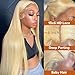 OUAYESI 32 Inch 613 Lace Front Wig Human Hair 13X6 Blonde Wig Human Hair Straight HD Transparent Lace Frontal Wigs Pre Plucked with Baby Hair 200% Density Glueless Wig For Women