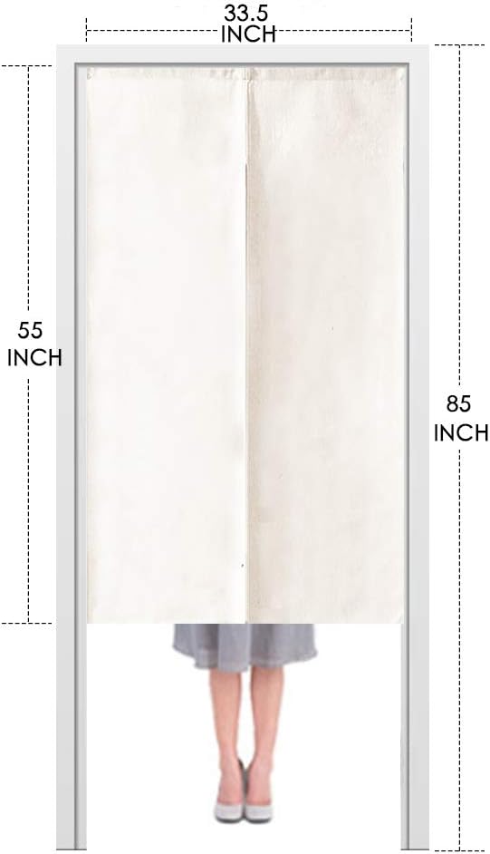 日本のドアカーテン アジアの暖簾 コットンカーテン 日本の出入り口カーテン コットンリネン ドアカーテン 33.5インチ x 55イ