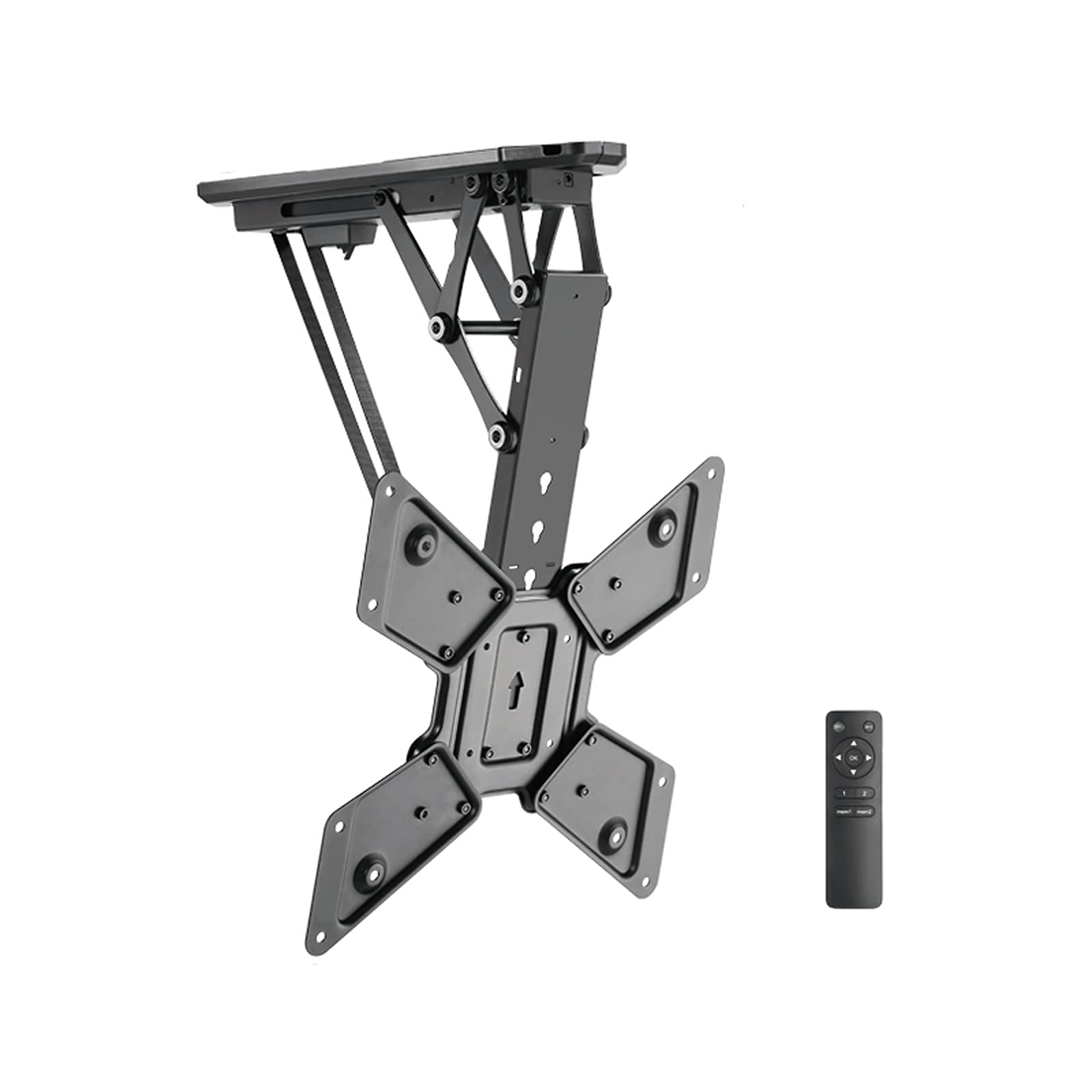 TV Stand Remote Control Electric TV Hanger Ceiling Smart Folding TV Stand Fits Most Flat Screen Curved TVs 32 to 55 Inch， Up to 66 Lbs， VESA 400x400mm TV Mount Stands