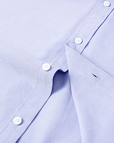 Image of Alimens & Gentle Mens Solid Oxford Shirt Long Sleeve Dress Shirt Work Casual Button Down Shirts with Pocket