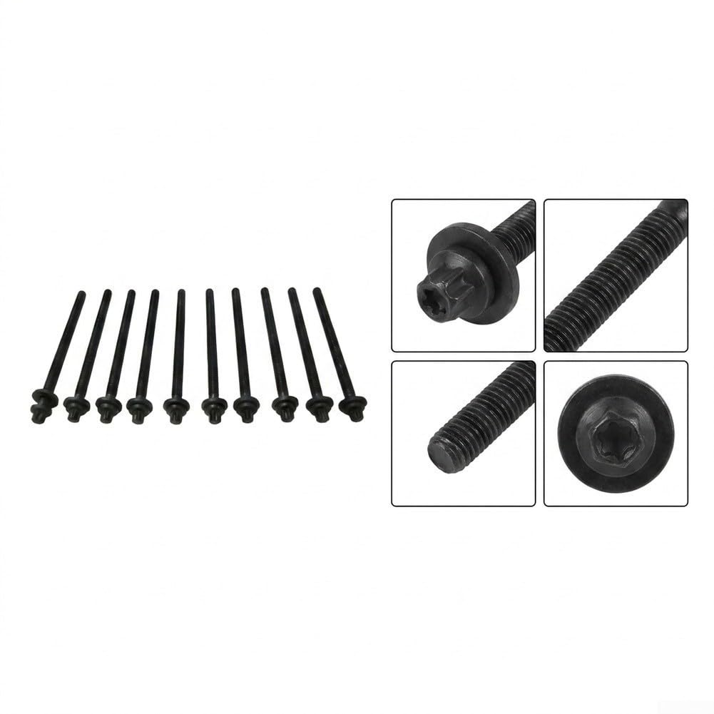 10 Pernos Cabeza Cilindro M10 Acero Negro Cruze
