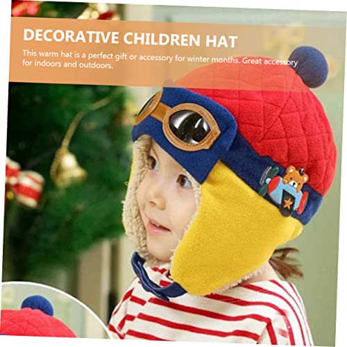 PartyKindom 2Pcs Thickened Cotton Pilot Hats Warm Fleece Lined Winter Caps for Portable Comfortable Boys Cold Weather Wear Resistant Accessories4