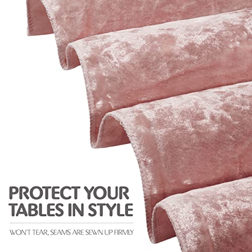 Elegant Rectangle Tablecloth 90 X 156 Inch, Made With Fine Crushed-Velvet Material, Fine Blush Pink Rectangle Tablecloth With Durable Seams, Table Cover Great For Weddings, Parties, Dinners & Events #TOP4