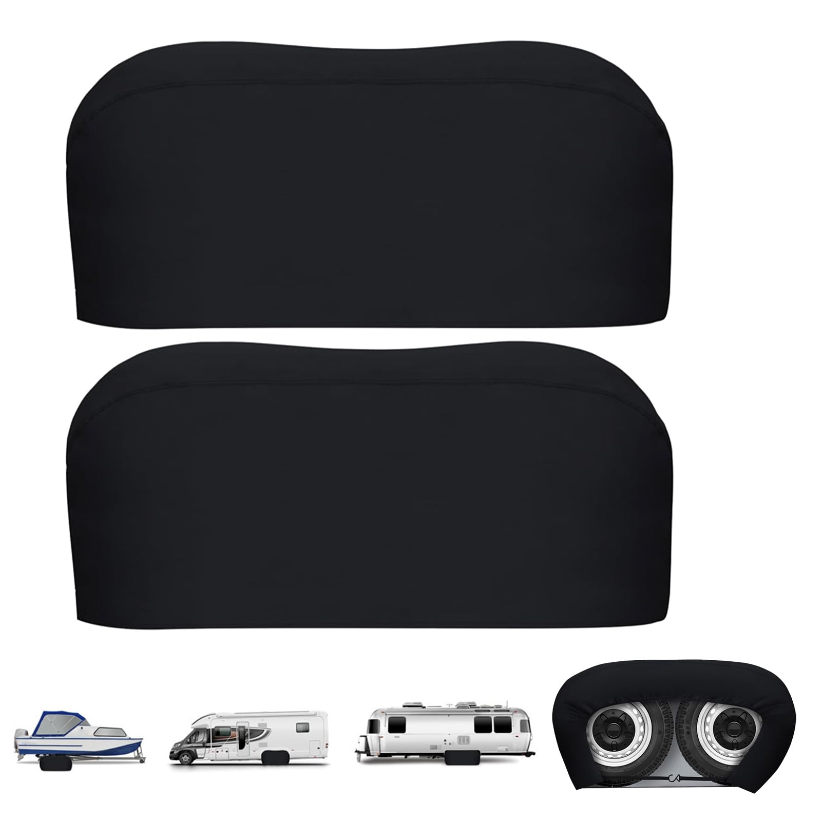 Fundas de neumáticos para remolques, juego de protectores de ruedas, cubierta impermeable para neumáticos, protector de lluvia, sol, nieve, remolque, para caravana, autocaravana Zorq