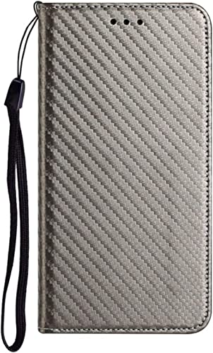 Étui portefeuille iPhone 14 avec fentes cartes et dragonne protection gris