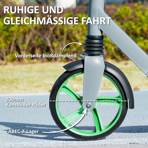 AIYAPLAY AIYAPLAY Roller Kinder Scooter mit 200 mm Rollen Bremse, klappbarer Kinderroller Höhenverstellbarer Tretroller Kickscooter für Kinder Jugendliche 6-12 Jahre Cityroller bis zu 100 kg - Zusatzansicht 4 | TV | Video | Foto