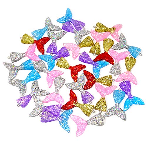 Pendentif queue de sirène breloque résine DIY loisirs créatifs