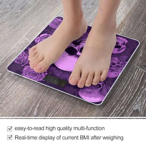 Báscula Digital para Cuerpo Purple Skulls and Roses, Precisa, 180 kg miniatura 5