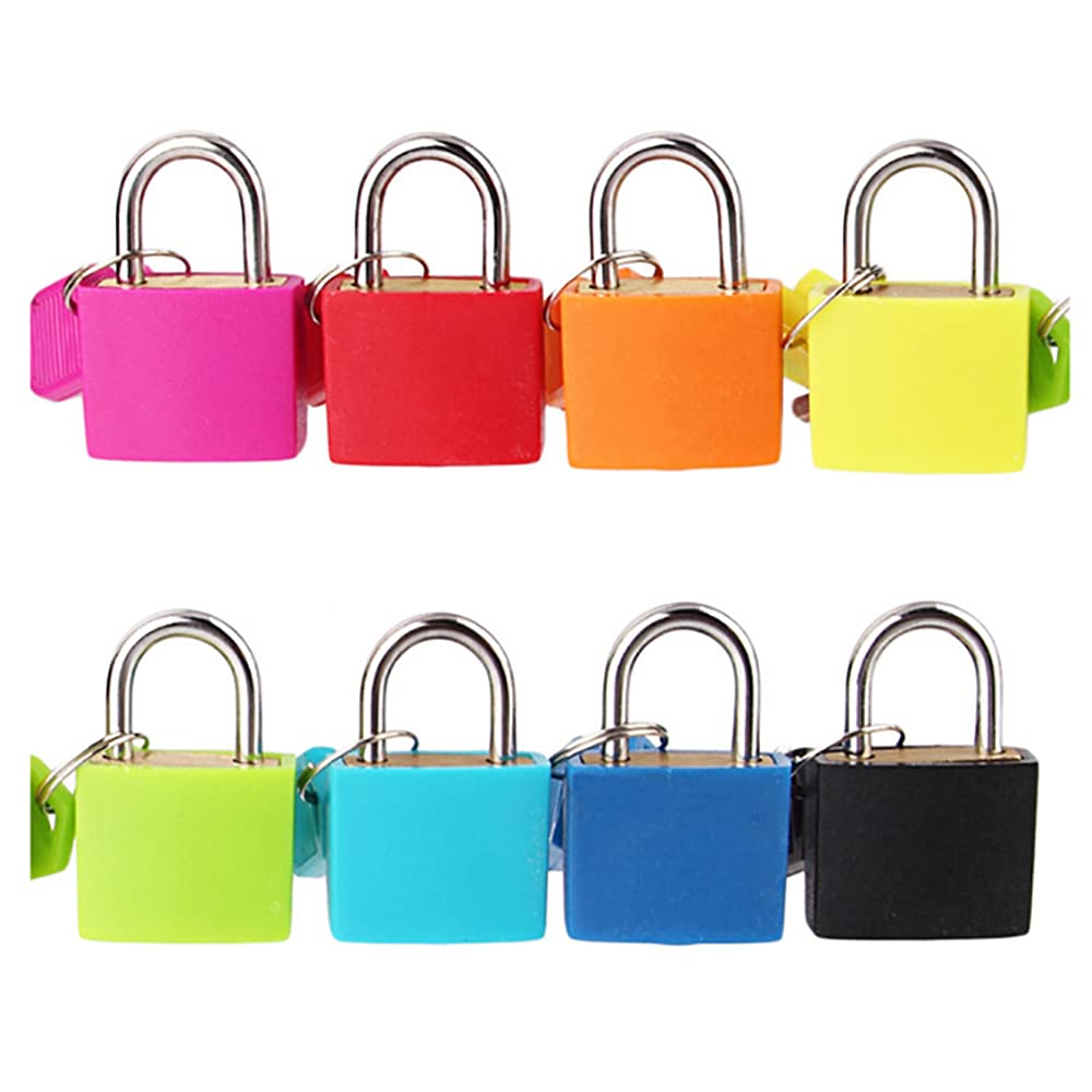 ANCLLO 8 Pack Padlock Small Padlock with Key for Luggage Lock Backpack Gym Locker Lock Suitcase Lock and More