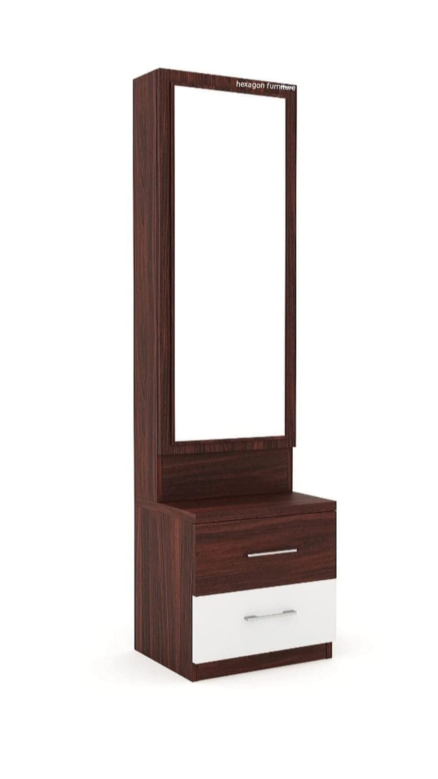 Hexagon Furnitures Dressing Table/Dark Brown and Frosty White-picture-27