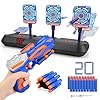 Cible de Tir pour Nerf avec Pistolet Jouet, Cible Electrique Automatique avec 20 Flechette Jeux Enfant Garçon Fille 3 4 5 6 7 8 9 10 Ans Balster Gun Toy Cadeau Anniversaire Paques