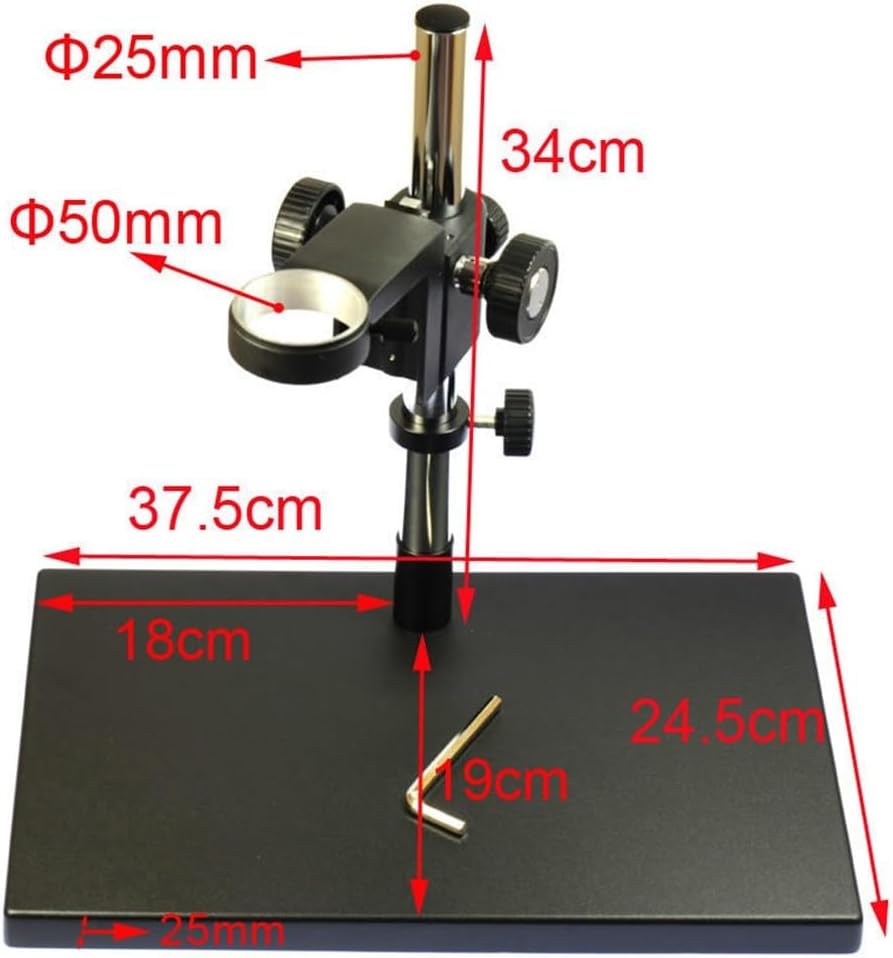 Microscope Accessories Kit Industrial Microscope Big Heavy Duty Metal Microscope Camera Table Stand 50mm Gear Ring Holder Microscope Slides