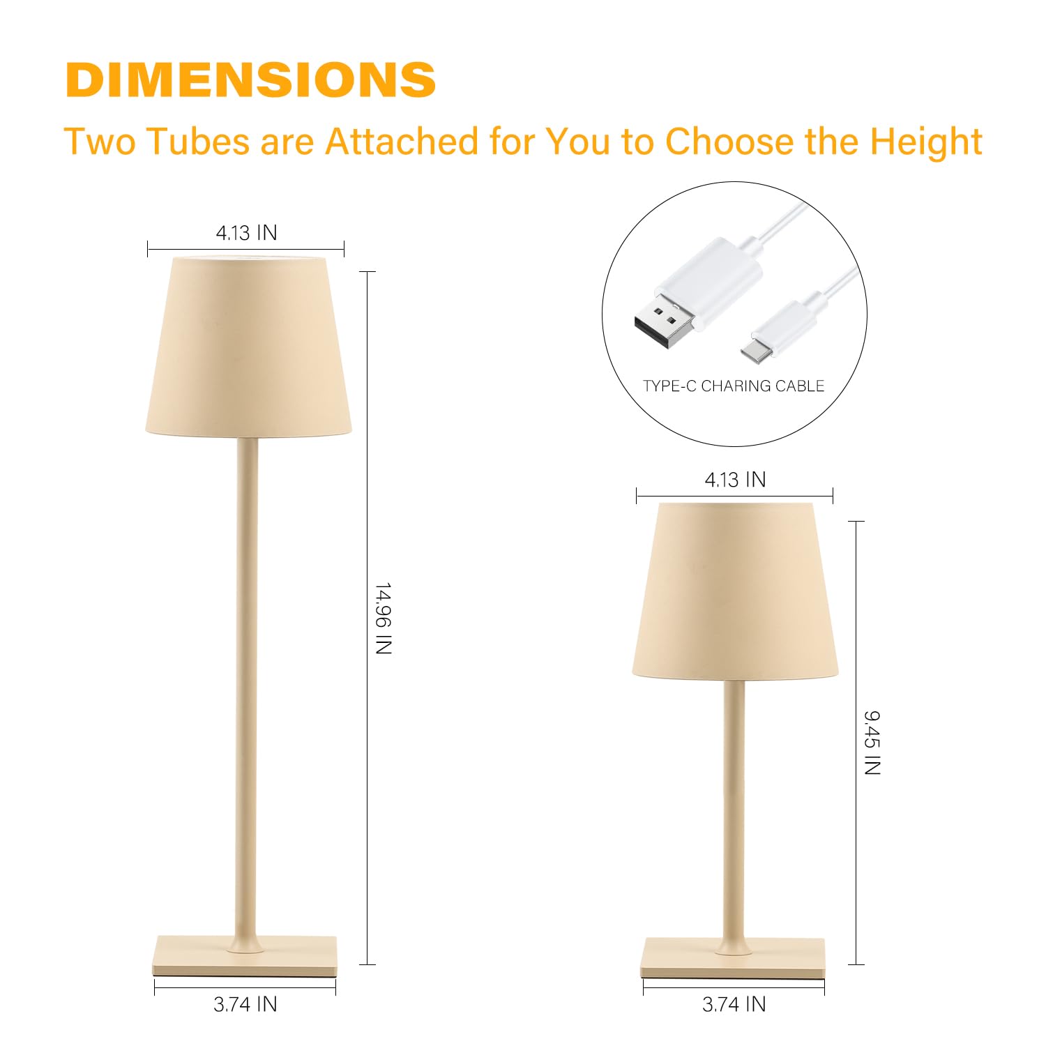 CHLORANTHUS Lot de 2 lampes de table LED sans fil, 3 couleurs à intensité variable en continu, batterie rechargeable de 5000 mAh, lampe de bureau pour chambre à coucher, dîner de couple, bureau, café