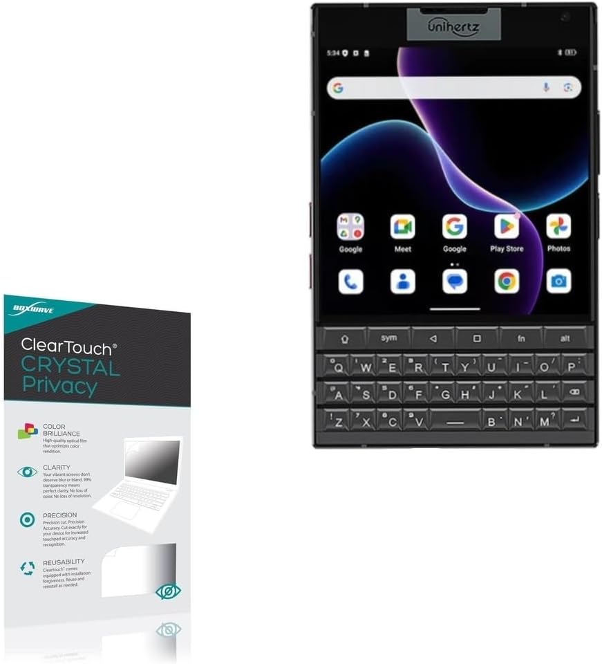 BoxWave Screen Protector Compatible with Unihertz Titan 2 - ClearTouch Crystal Privacy (2-Pack), Privacy Screen Protector Flexible Film Clear
