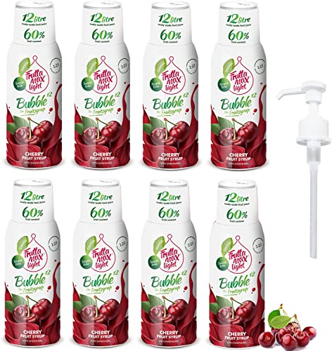 Sirop de griotte sans sucre FruttaMax 60% fruit réel pour boissons saines lot de 8x500ml