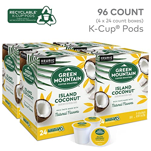Green Mountain Coffee Roasters Island Coconut, Single-Serve Keurig K-Cup Pods, Flavored Light Roast Coffee, 24 Count (Pack Of 4) #TOP2