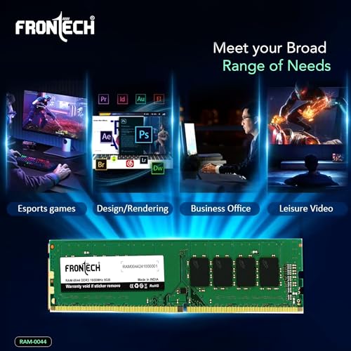 Image of FRONTECH 8GB DDR31600MHz Desktop RAM Memory, Suitable for Gaming, Multitasking (RAM-0044)