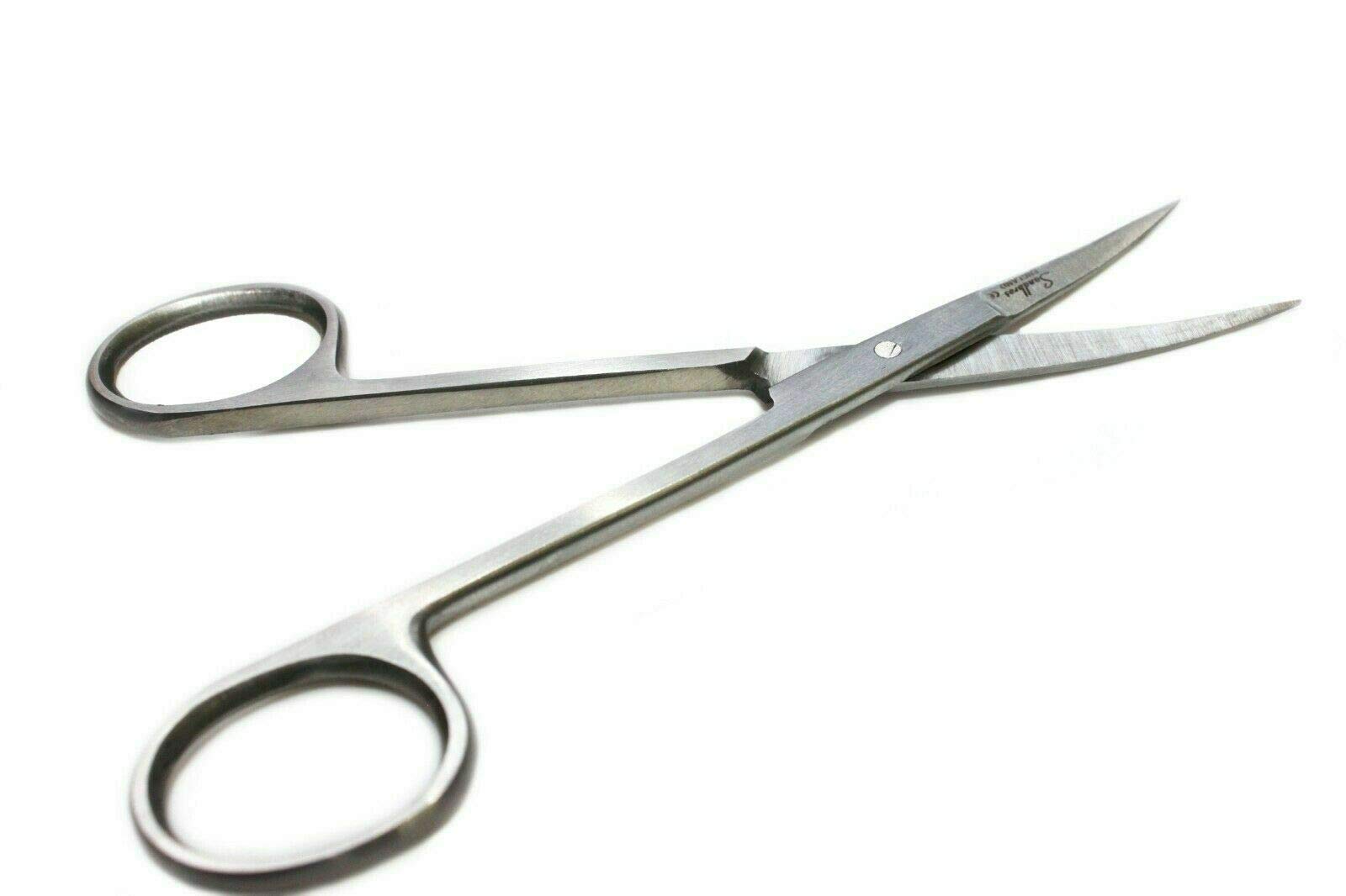 Sandbros Silver Iris Curved Scissors 10Cm Surgical Stainless Steel Embroidery Fabric Diy Craft Art Tailor Vintage Stitch Retro Cut Cross Handicraft