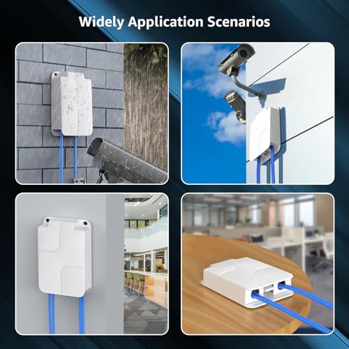 Image of YuanLey Outdoor Gigabit PoE Extender 1 in 3 Out, 802.3af /at 4 Port PoE Repeater IP66 Waterproof, Vlan, Extend Additional 100m(328ft) of Power and Data Transmission, Wall Mount Plug and Play