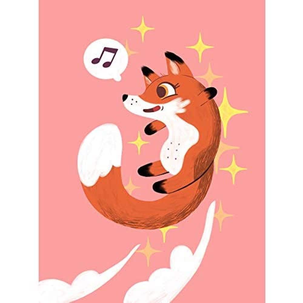 Wee Blue Coo Fox Jumping Music Unframed Art Print Poster Wall Decor 12x16 inch