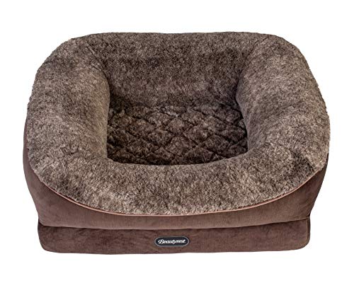 Beautyrest Ultra Plush Cuddler Dog Bed (Medium, Brown)