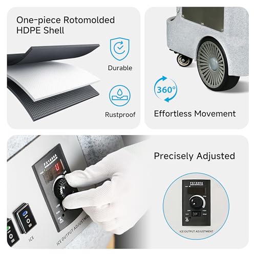 AI30 Dry Ice Blasting Machine, 44 lb Hopper, Anti-Clogging, Adjustable Ice Output for Efficiency & Cost Saving, 5 Nozzles for Food, Auto, and Industrial Cleaning