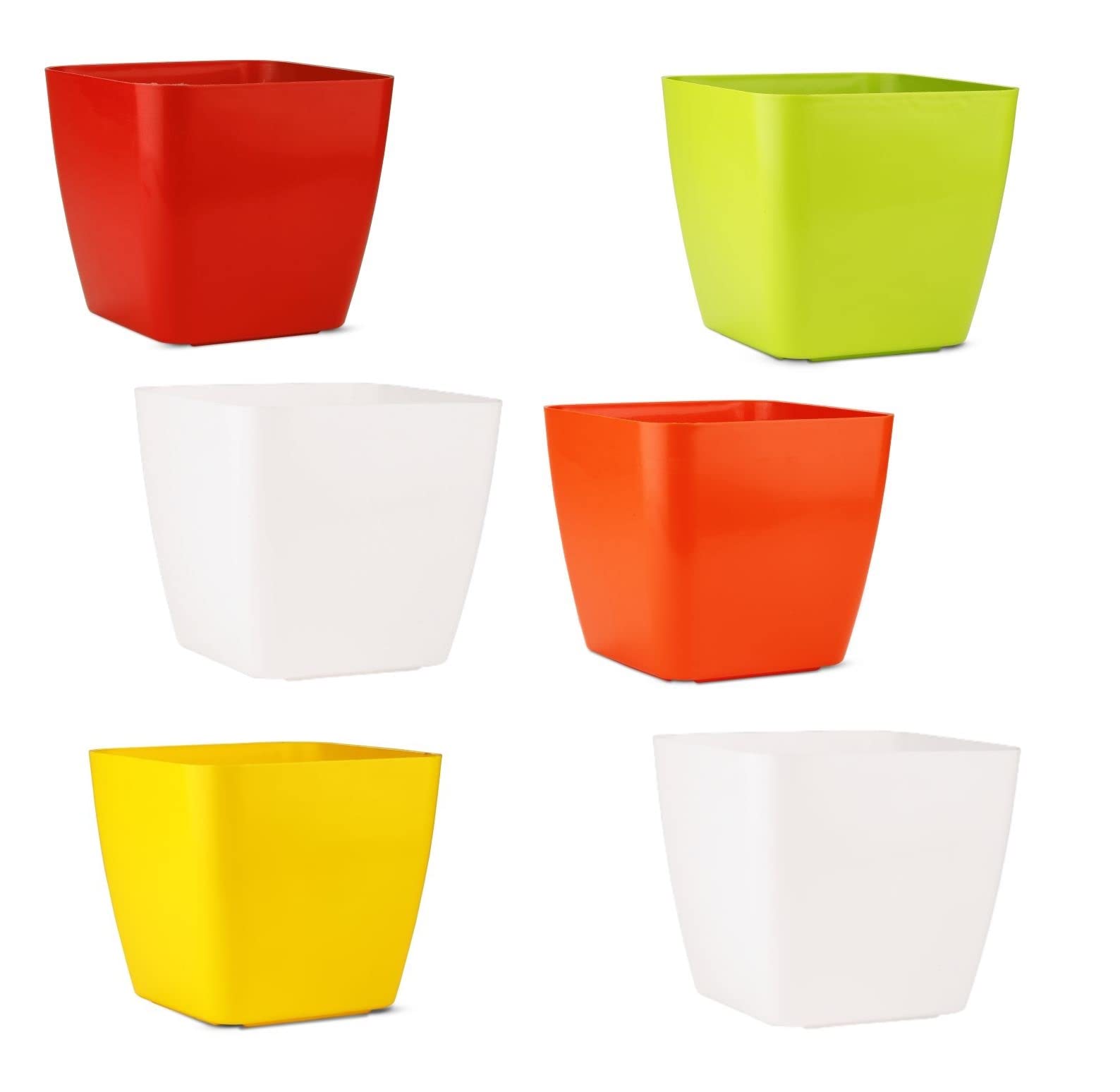 Gardens Unique Design Four Square 6 Inch(15.24cm) Indoor Multicolour and Outdoor Decorative Designer Fancy Flower Pot for Gift Purpose/Home/Office/Garden/Balcony Décor - Set of 6 (B0BCVB613N) Amazon Price History, Amazon Price Tracker