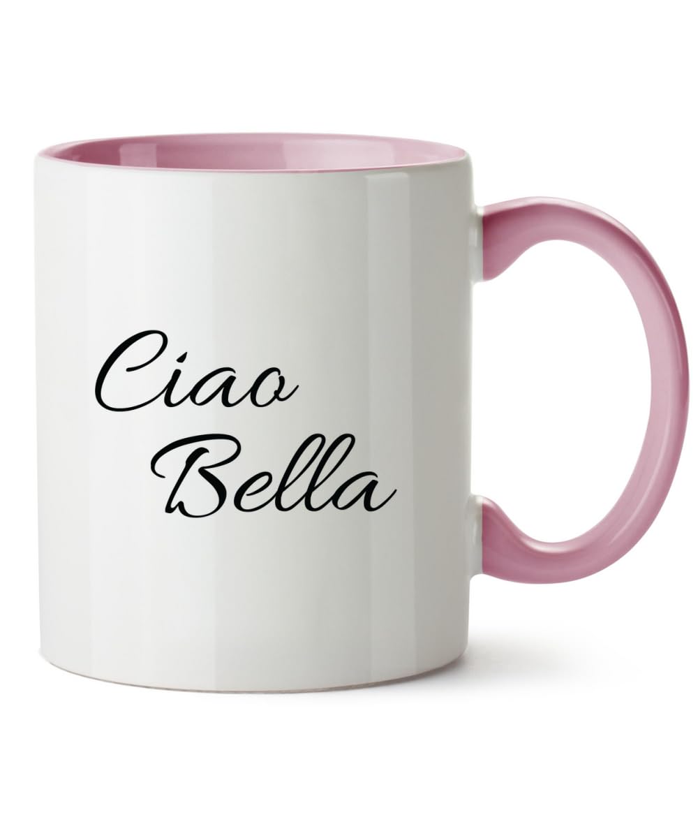 Hippowarehouse ciao Bella Printed Mug Various Colour Options Ceramic Cup Kitchenware 11oz