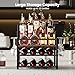 5-Tier Liquor Bottle Display Shelf, Holds up to 20 Bottles, Countertop Wine Racks with 6 Wine Glass Holders, Mini Wine Bar Cabinet for Home, All in One Coffee Syrup Whiskey Organizer