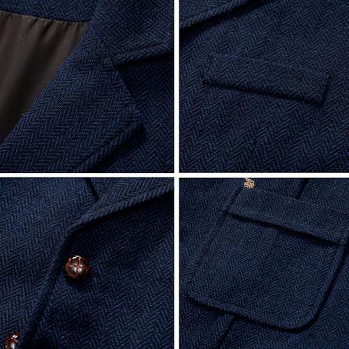 Image of maxToonrain Mens Classic Tweed Suit Vest Casual Sleeveless Herringbone Vest for Tuxedo