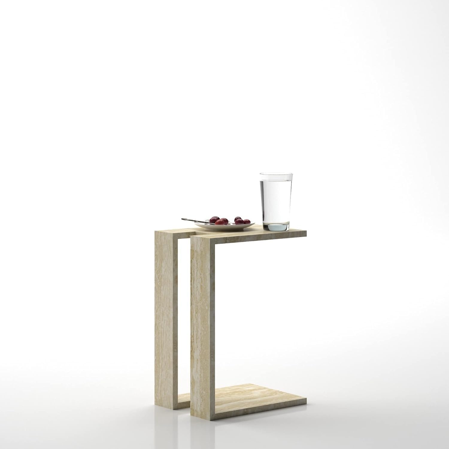 BPA®brown wood Side Table/Coffee Table/Plinth table/Bedside table/Hallway Table/Table for Living room (Travertine) size: 30x30x60cm