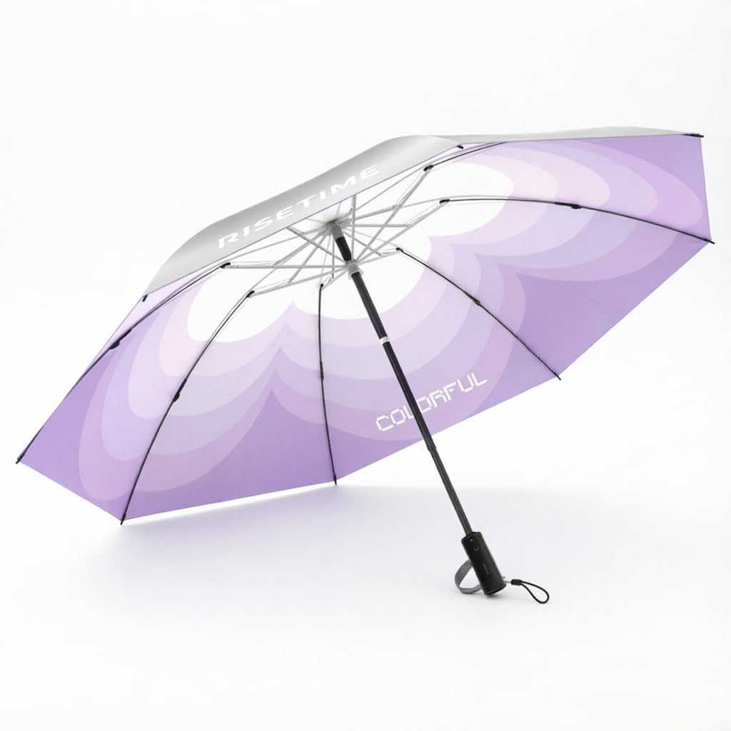 8-Rib Auto Folding Umbrella, Titanium Coating, 80821 Gradient Floral New in Stock