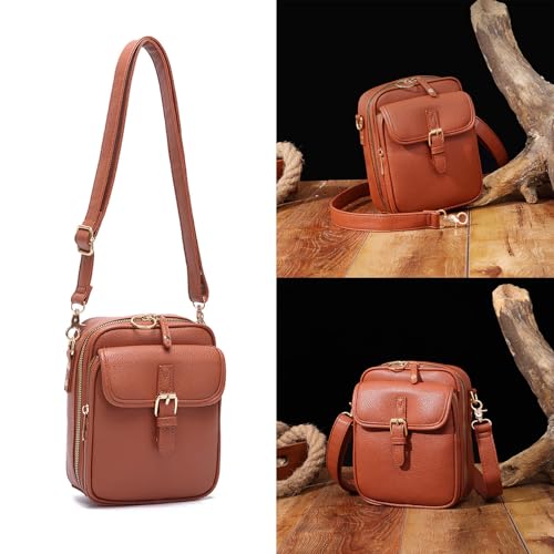 Tojoyride Crossbody Bag Small Leather Messenger Bag Urvashi Crossbody Purse For Women Men Shoulder Bags With Card Slots4