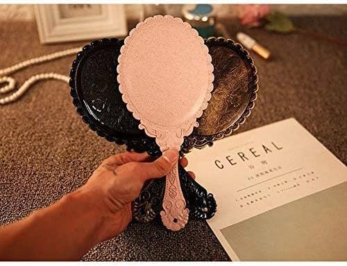 Miniatura 7 de Yangshine Espejo de mano con asa, espejos de mano de viaje compactos de maquillaje, mini espejo vintage de maquillaje, espejo ovalado para monedero,