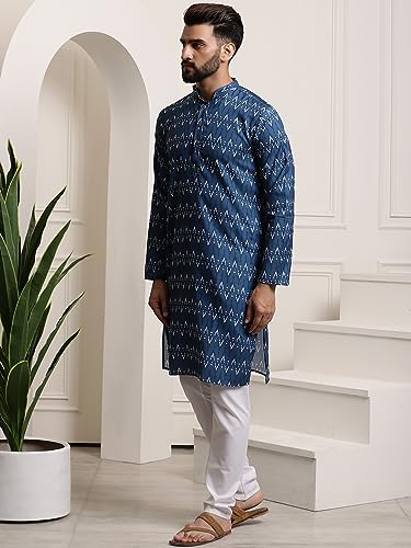 Sojanya (Since 1958 Men'S Cotton Print Kurta & Churidar Pyjama Set3