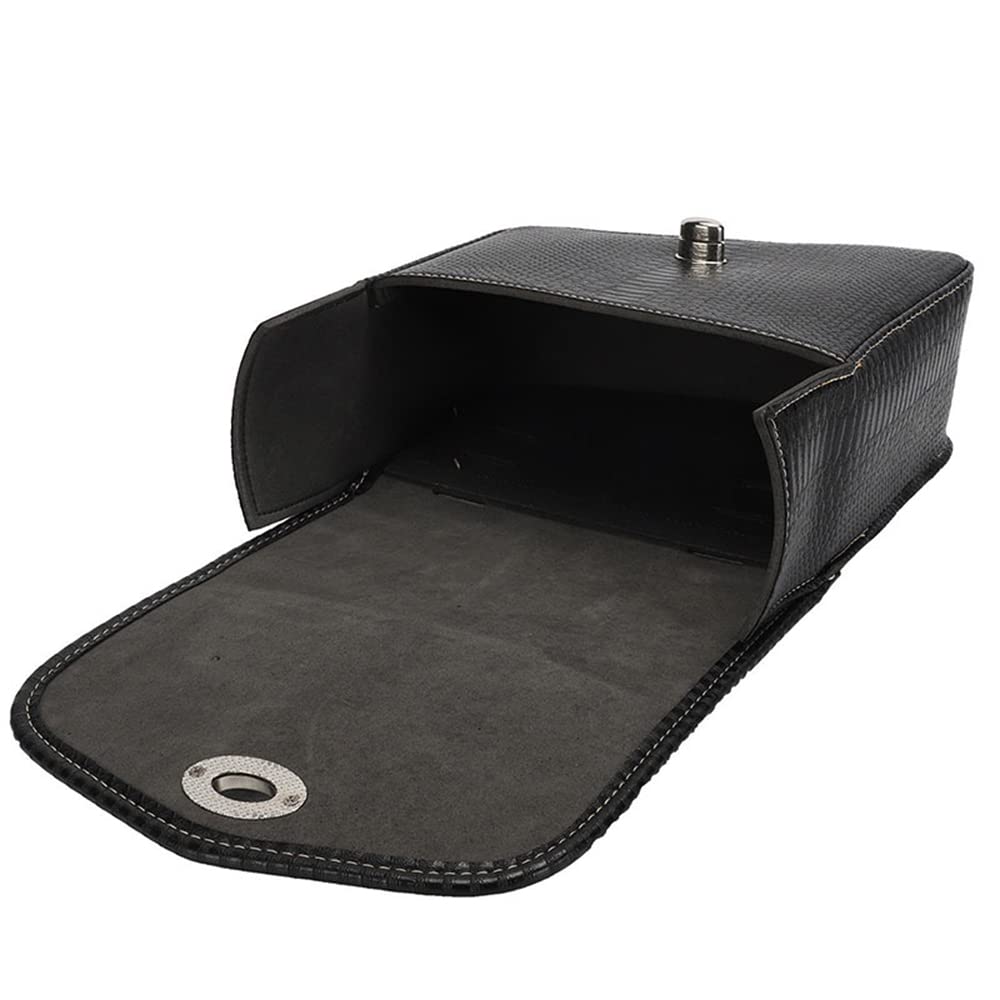 Sacoche de selle latérale gauche/droite pour moto en cuir PU, sac à outils universel pour bras oscillant avec forme stable de grande capacité, noir