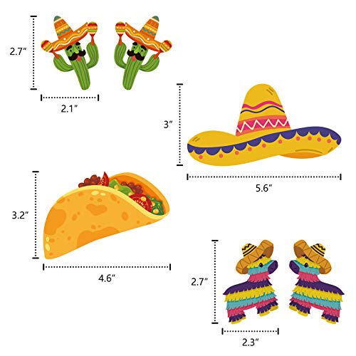 P1nkpopp 8PCS Cinco De Mayo Fiesta Headband - Mexican Sombrero/Pinata/Cactus/Taco Party Supplies Favors Accessories Decorations