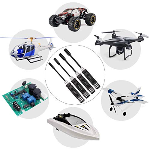 4Pcs Hex Nut Drivers Screw Driver Tools Kit Set For Rc Helicopter Rc Boat Rc Cars, Metal 4.0/5.5/7.0/8.0Mm Nut Key Socket Screwdrivers #TOP2