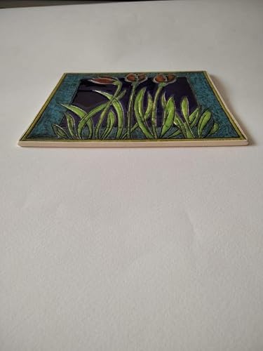 Miniatura 5 de Pottery tiles, Ceramic tiles, Flowers motif tile, Bathroom tile decor