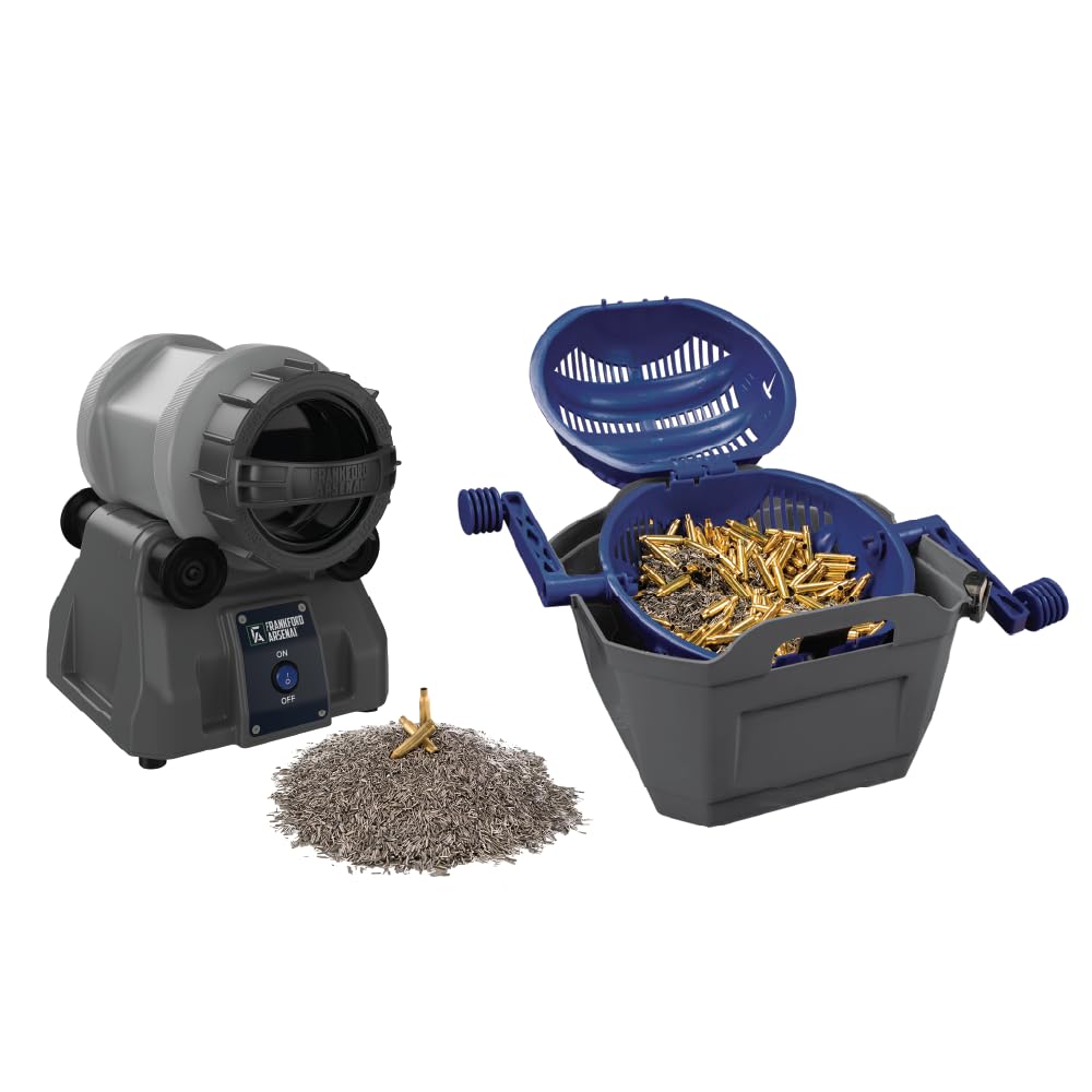 Rotary Tumbler Lite Essentials Kit with 300 Piece Capacity, Media Separator, Stainless Steel Media, for Wet Tumbling .223 Cal, Brass Shining, and Gunsmithing