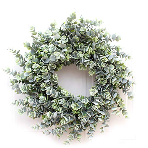 Couronne d'eucalyptus 18 pouces grande taille faite main pour decoration murale
