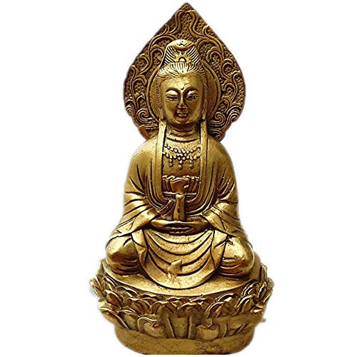 Statue Guan Yin laiton figurine bouddhiste Kuan Yin décoration lotus