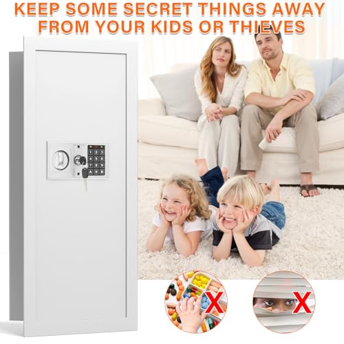 Image of White 29.53 inch Tall Fireproof Wall Safes Between the Studs 16 inch Centers