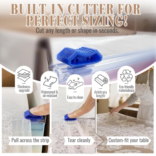 Image of Plastic Table Cloth Disposable, 54In X 300Ft Lace Table Cover Roll