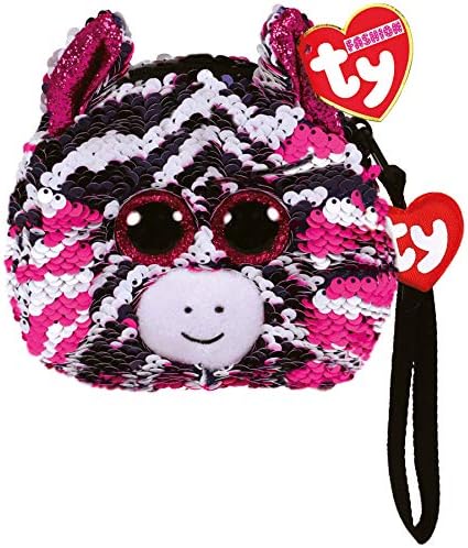 tyTY95230 Zoey Zebra Wristlet-Sequined, Multicolored