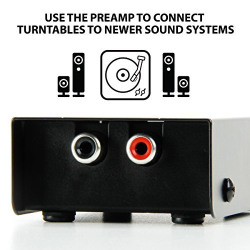 Mini Turntable Phono Preamp for Bookshelf Speakers/Connect to